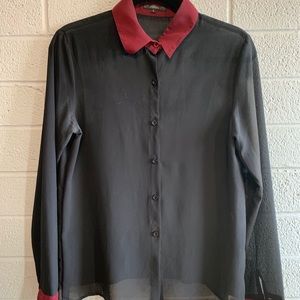LF Brand Millau Black and Red Button Up